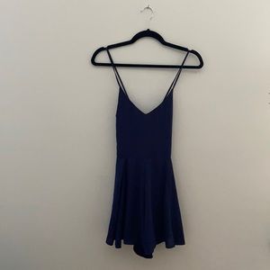 nwot express open back romper with criss cross tie